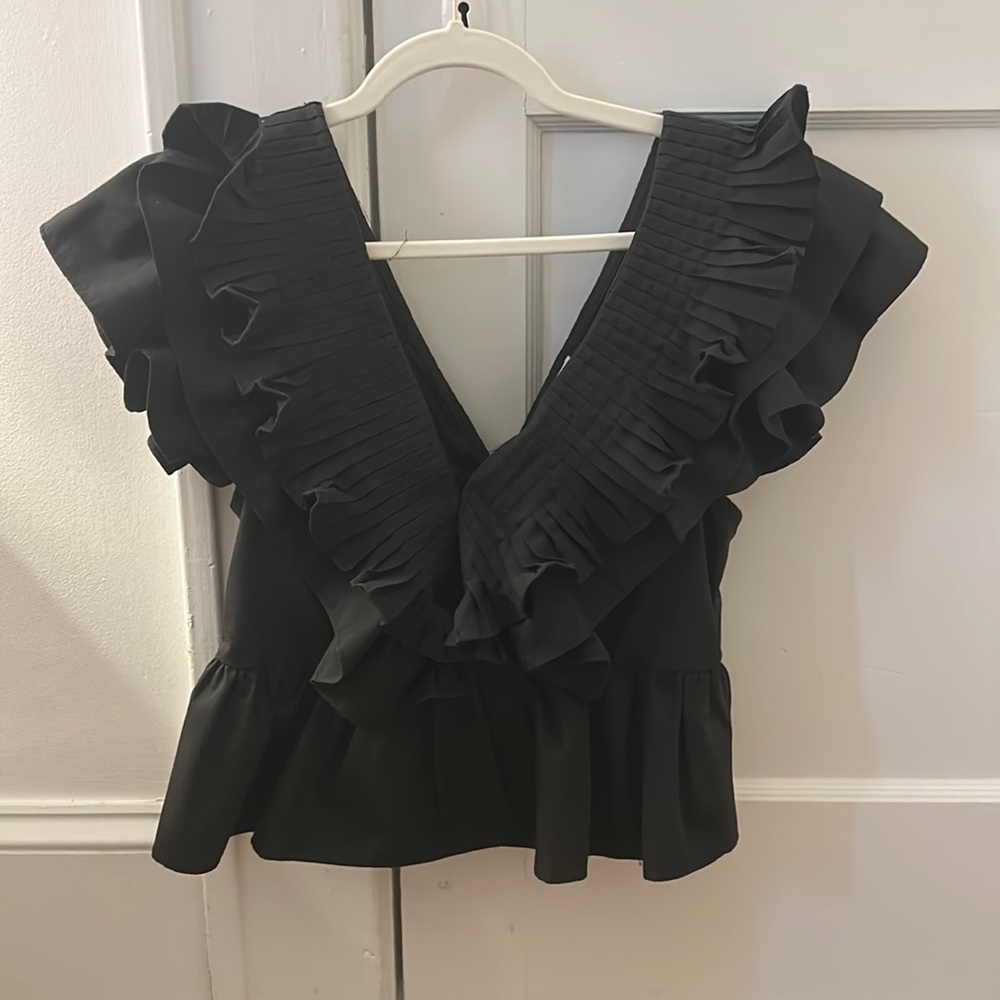 Entro black ruffle top